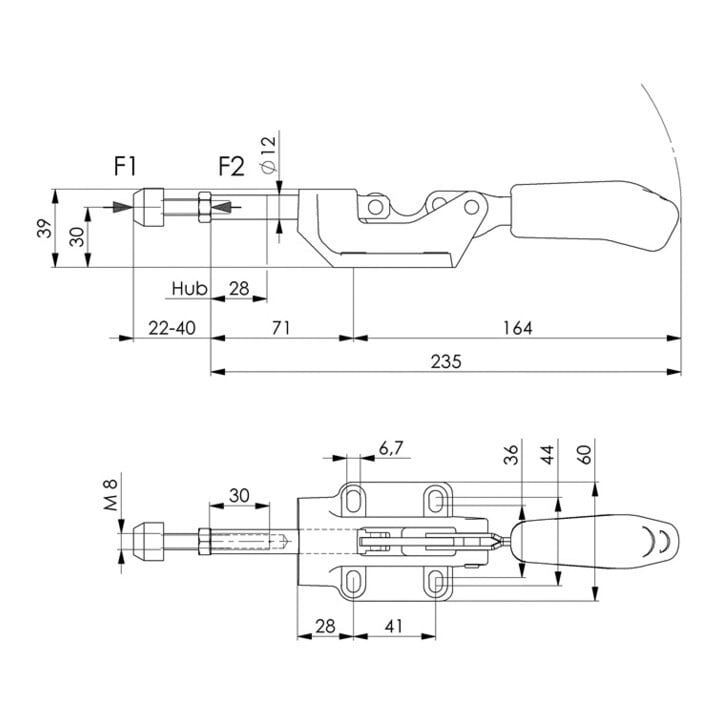 AMF Schubstangenspanner Nr.6845 Gr.3 Druckspanner