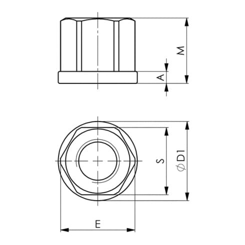 AMF Sechskantmutter DIN 6331 Stahl, blank, gedreht und gefräst