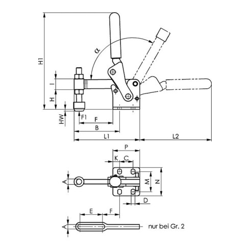 AMF Senkrecht-Spanner 6800NI GR.3 rostfrei