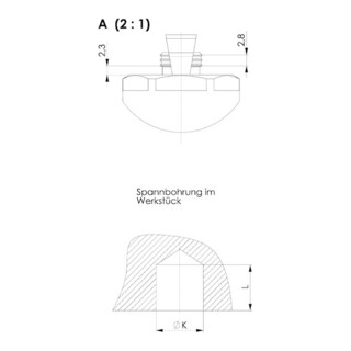 AMF Spanneisen 6314V abgeschrägt mit Stützschraube Nut