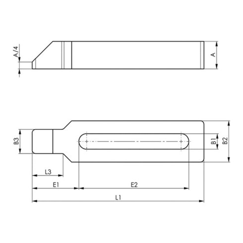 AMF Spanneisen 6315GNG geschlossen mit Nase 45 mm Länge 500 mm