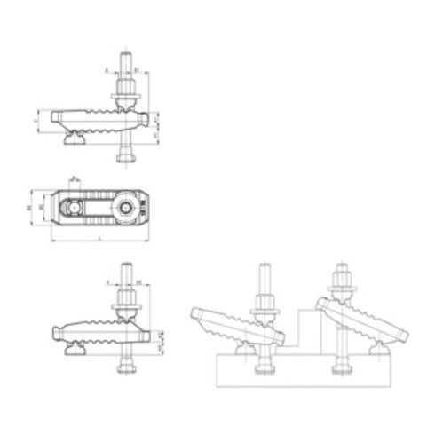 AMF Spannpratze Nr.6312V 17-M12x125 Krokodil verstellb. m.Gegenhalter