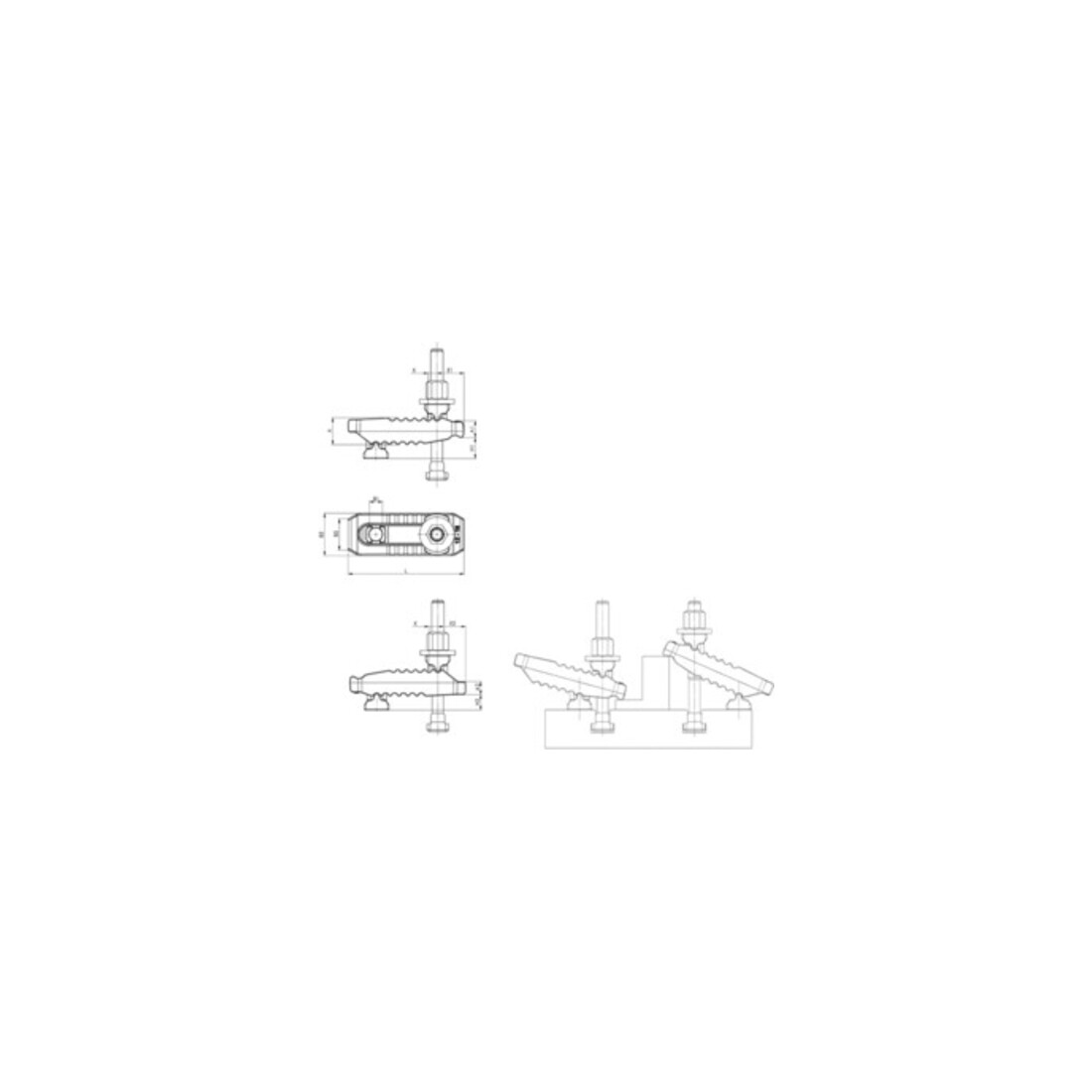 AMF Spannpratze Nr.6312V 17-M12x125 Krokodil verstellb. m.Gegenhalter