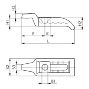 AMF Spannpratze Nr.6313L 26 lang gekröpft m.U-Stück-4
