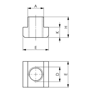 T-slot moer (DIN 508) Fabrieksstandaard T-slot M8 AMF