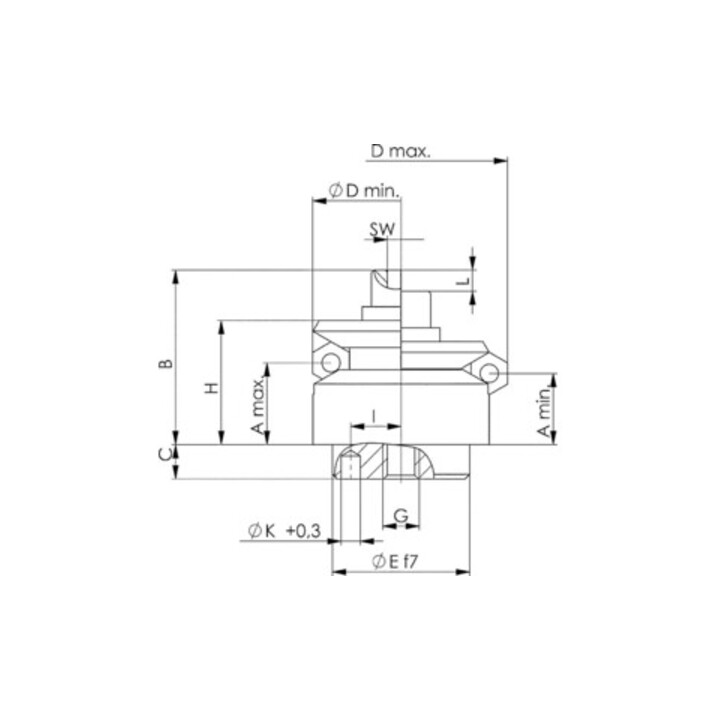 AMF Taquet étagé, rectifié 14 mm