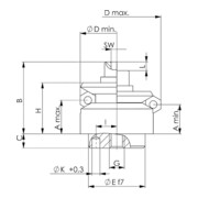 Fixation de l'écrou pour rainure en T AMF n° 6322A-2