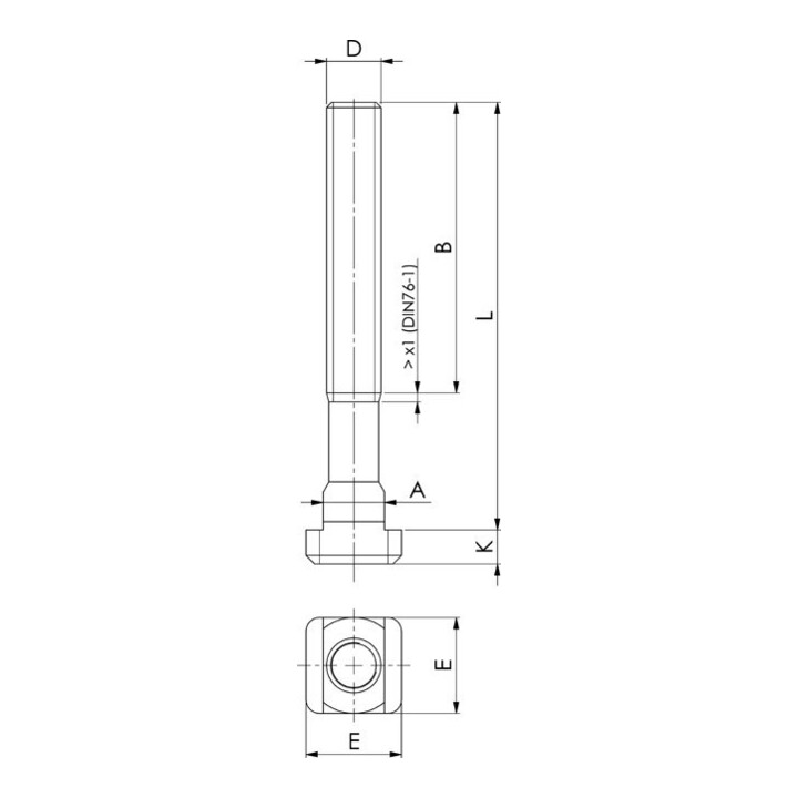 AMF Tasseau en T long 28/M24 mm