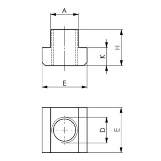 AMF Dado con scanalatura a T DIN 508 Standard di fabbrica, M8