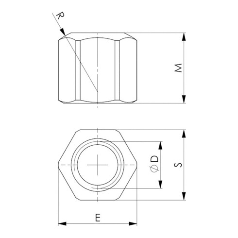 AMF Dado con scanalatura a T DIN 508, grezzo