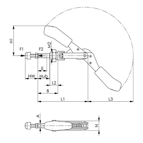 AMF Tendeur de force 3 niveaux 7630-30 M12x14