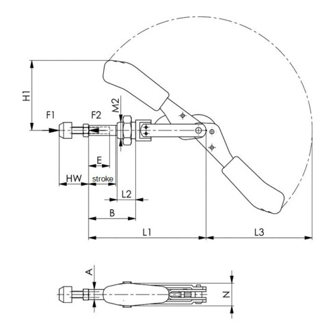 AMF Tendeur de force 3 niveaux 7630-30 M12x14