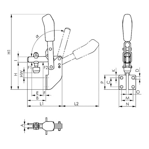 AMF Tendeur vertical 6803 Taille 3