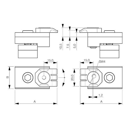AMF Tiefspannbacken-Paar Bulle mit Zubehör 12 mm