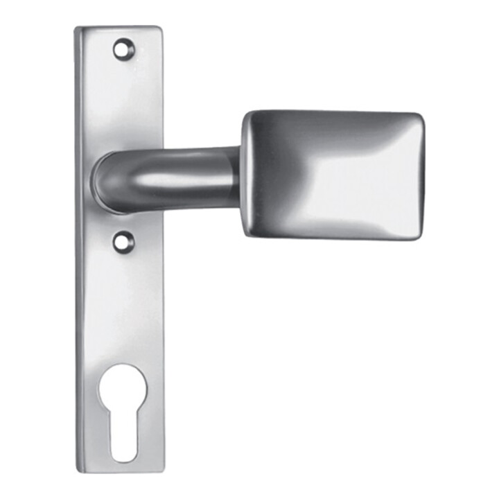 AMF Türknopf-Kurzschild 486ZD fest/drehb.Alu.F1/naturf.4-KT.8mm