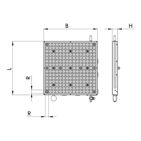 AMF Vakuumspannplatte Nr. 7800X L.150xB.150xR.12,5mm