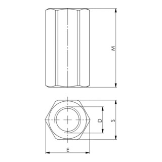 ART 88088 Verbindingsmof met doorlopende binnendraad, staal, elektrolytisch verzinkt