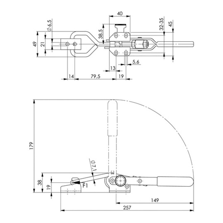 AMF Verschlussspanner Nr.6847SU Gr.3 m.Sicherheitsverriegelung