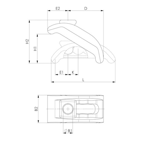 AMF-klemmen 6314V afgeschuind met steunschroefgroef