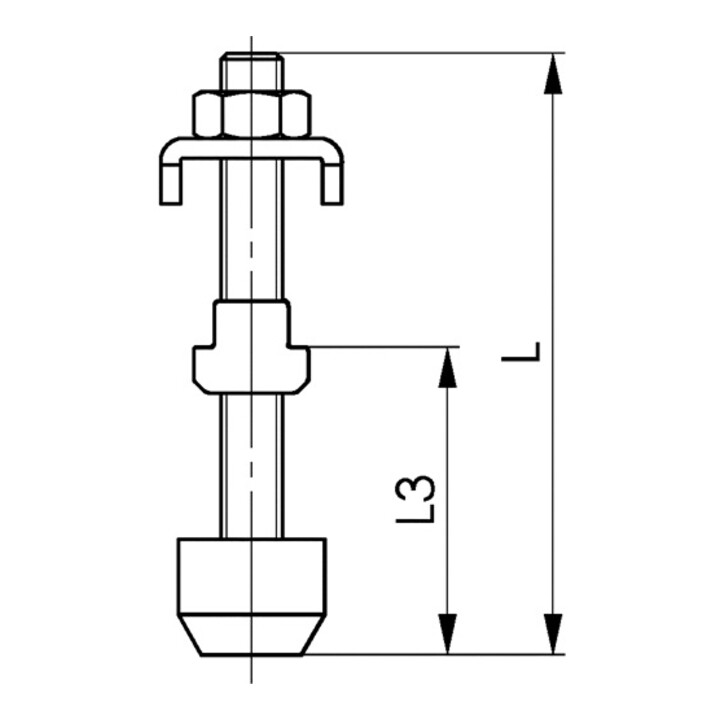 AMF Vis de pression No.6890 Gr.2 M6x50 pour bras porteurs ouverts