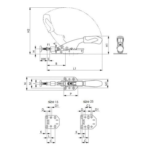 AMF Vis de pression No. 7600S M20 pour force de serrage 43kN