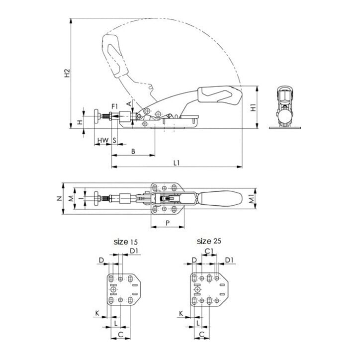 AMF Vis de pression No. 7600S M20 pour force de serrage 43kN