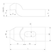 AMF Vorkspanijzer met neus, DIN 6315 GN, Sleufbreedte x totale lengte: 14X160 mm-2