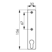 AMF Zylinderkurzschild 427Z VA ma o.Drückerloch PZ 72mm-4