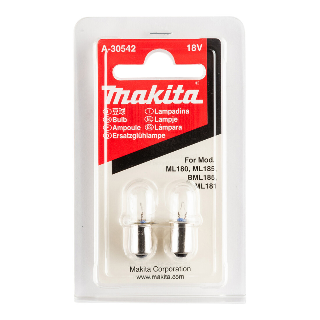 Ampoule 18 V Makita, 2 pièces (A-30542)