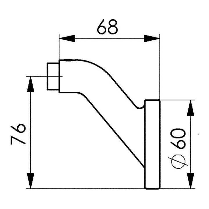 Andreas Maier Bouton de porte 478L coudé bord argenté