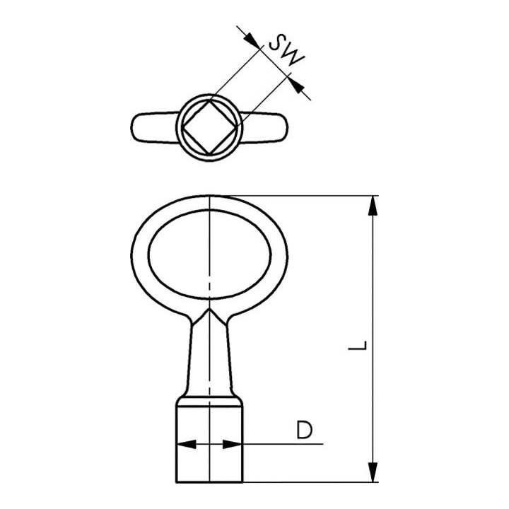 Andreas Maier Dornschlüssel DIN 7417 SW 7mm Innenvierkant Zinkdruckguss
