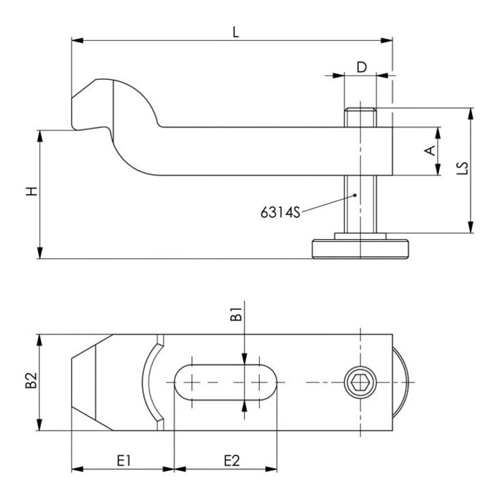 Andreas Maier Étau coudé vis de support 6316V-