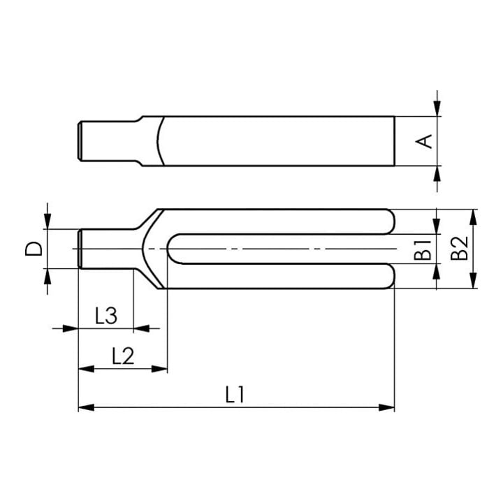 Andreas Maier Gabelspanneisen DIN 6315C 14 x 200 mm lackiert