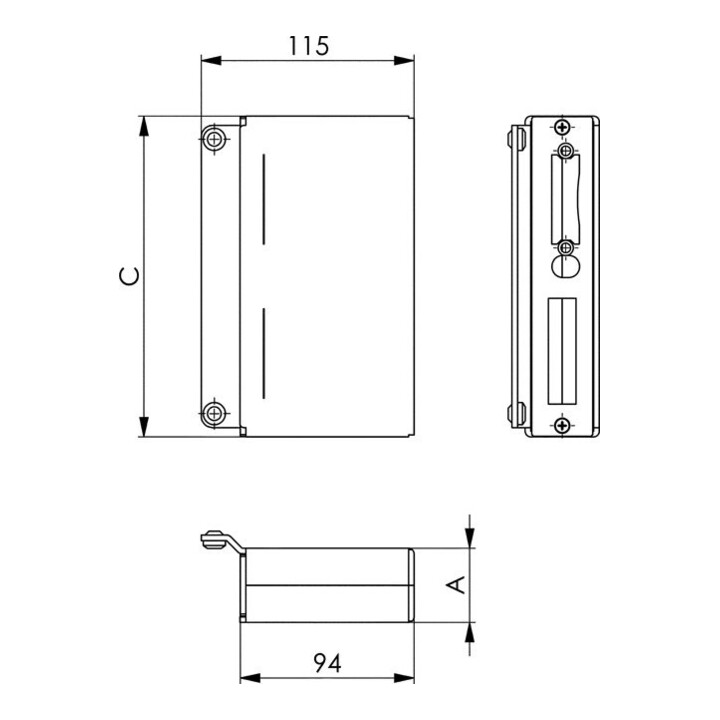 Andreas Maier Gegenkasten 144ET 50 x 173 mm Stahl blank