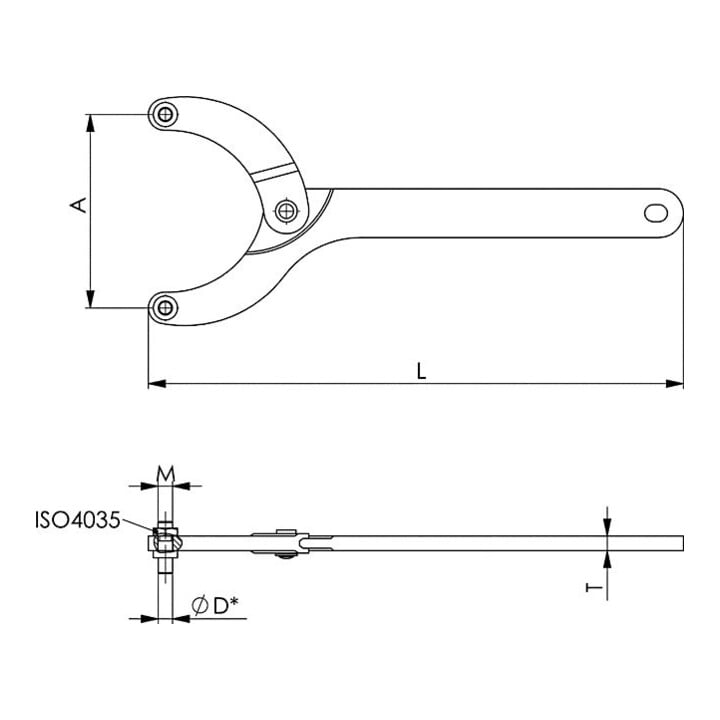 Andreas Maier Gelenk-Stirnlochschlüssel 764AZ 40-80 x 4mm