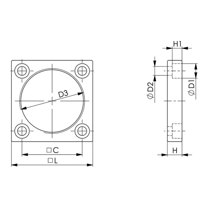 Andreas Maier Gewindeflansch Schwenk Gr. 25 Aluminium