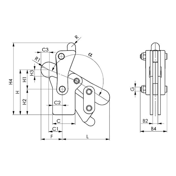 Andreas Maier Modulspanner 6810P Gr. 4 brüniert senkrechter Fuß