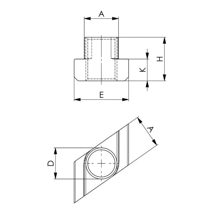 Andreas Maier Muttern T-Nuten Rhombus M10 x 28