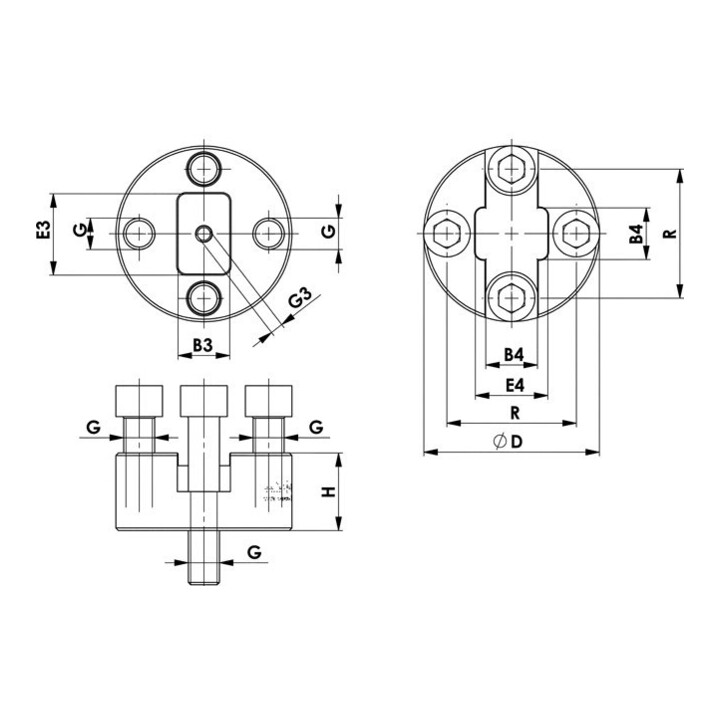 Andreas Maier Plaque de base ronde 6498F R-M20x24