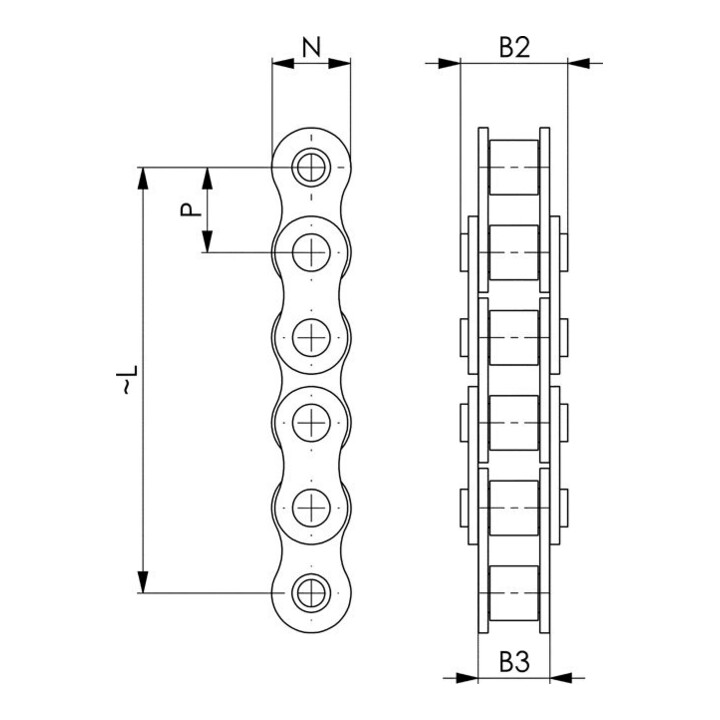 Andreas Maier Rollenkette 6540K-16-1 25 eisenblank