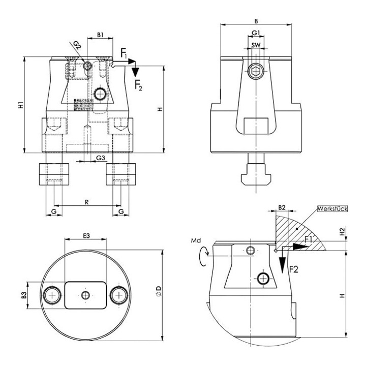 Andreas Maier Serre-joint latéral 6498-M20x24 complet