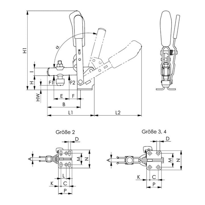 ANDREAS MAIER Serre-joint vertical 6800S n° 3 avec verrouillage