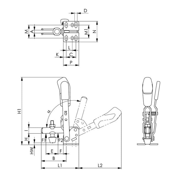 Andreas Maier Serre-joint vertical avec verrouillage de sécurité Taille 2