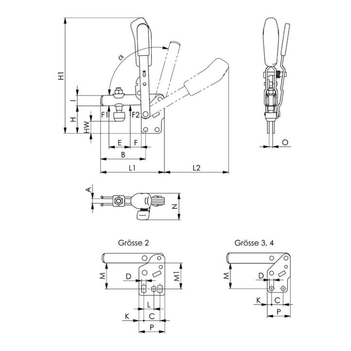Andreas Maier Serre-joint vertical avec verrouillage de sécurité Taille 4