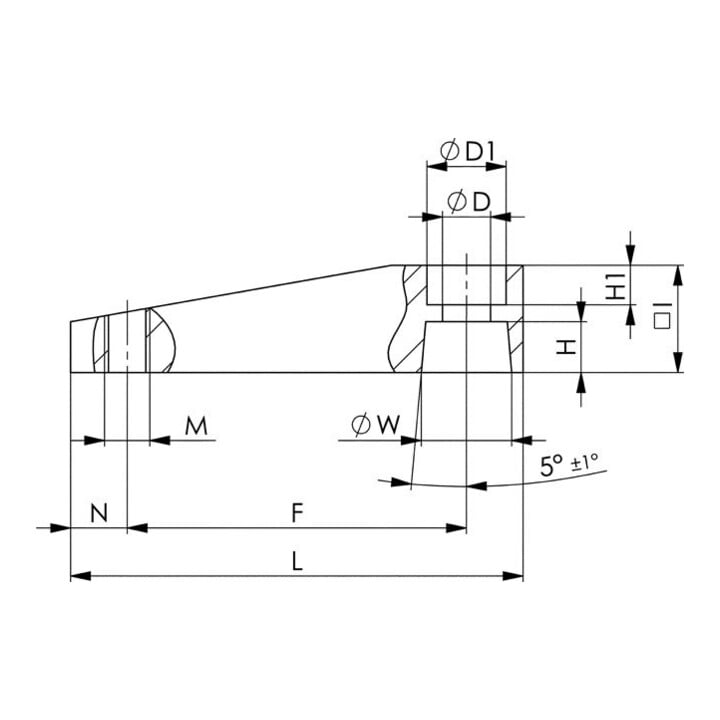 Andreas Maier Spannarm Schwenkspanner Größe 32 schwarz HART-COAT®-Beschichtung