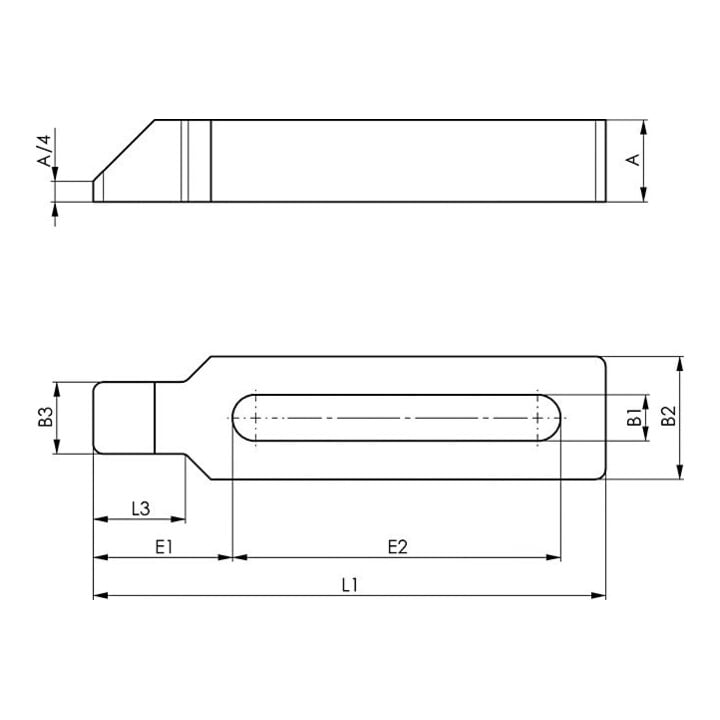 Andreas Maier Spanneisen 6315GNG-22x250 mit Nase geschlossen