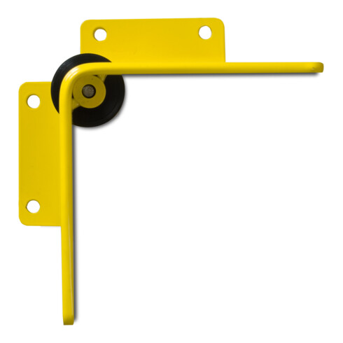 Angle de protection anti-collision Moravia avec galet de guidage noir/jaune 400 x 160 x 6 mm