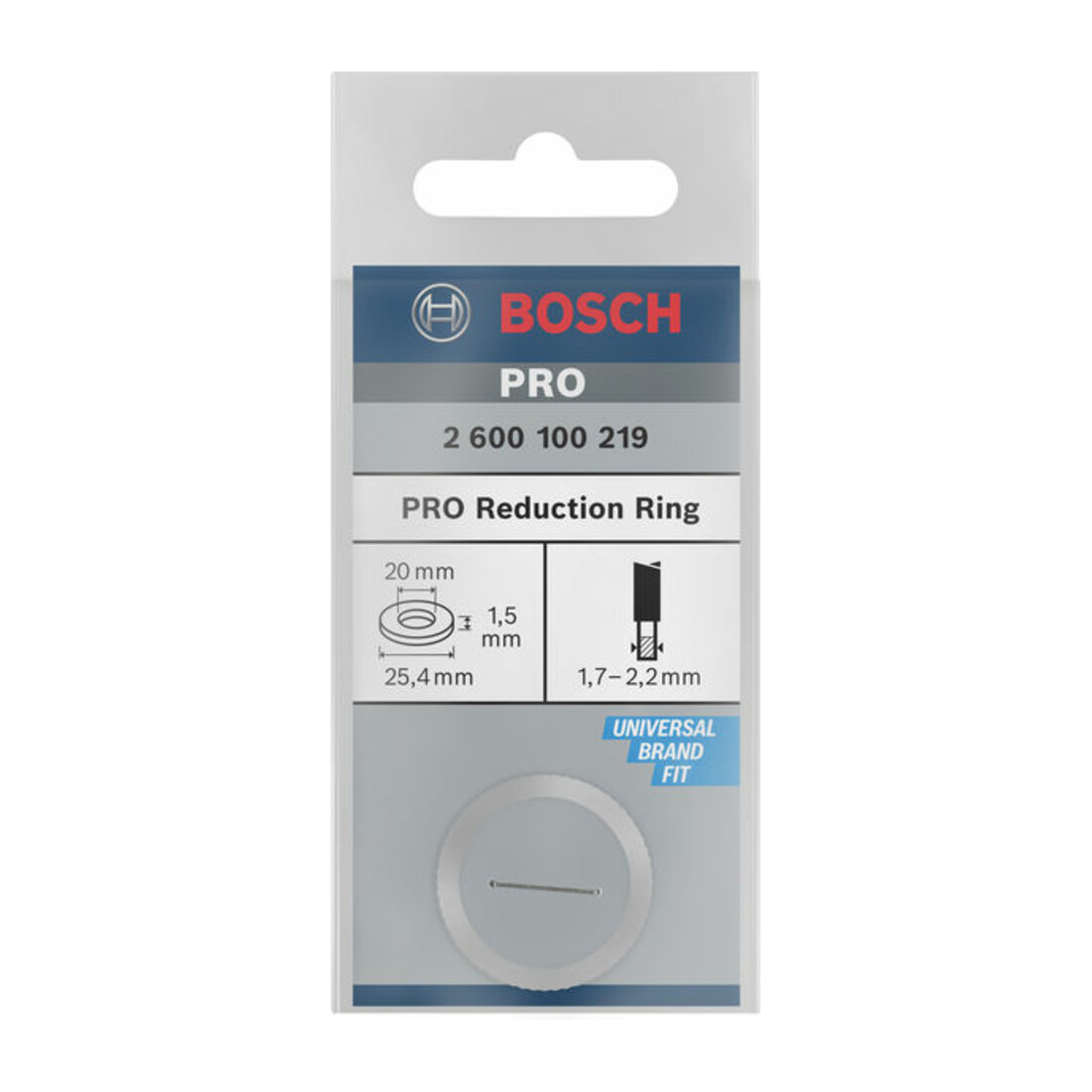 Anneau réducteur Bosch pour lames de scie circulaire 25,4 x 20 x 1,5 mm