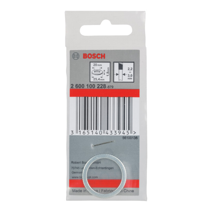 Anneau réducteur Bosch pour lames de scie circulaire 25,4 x 20 x 1,8 mm