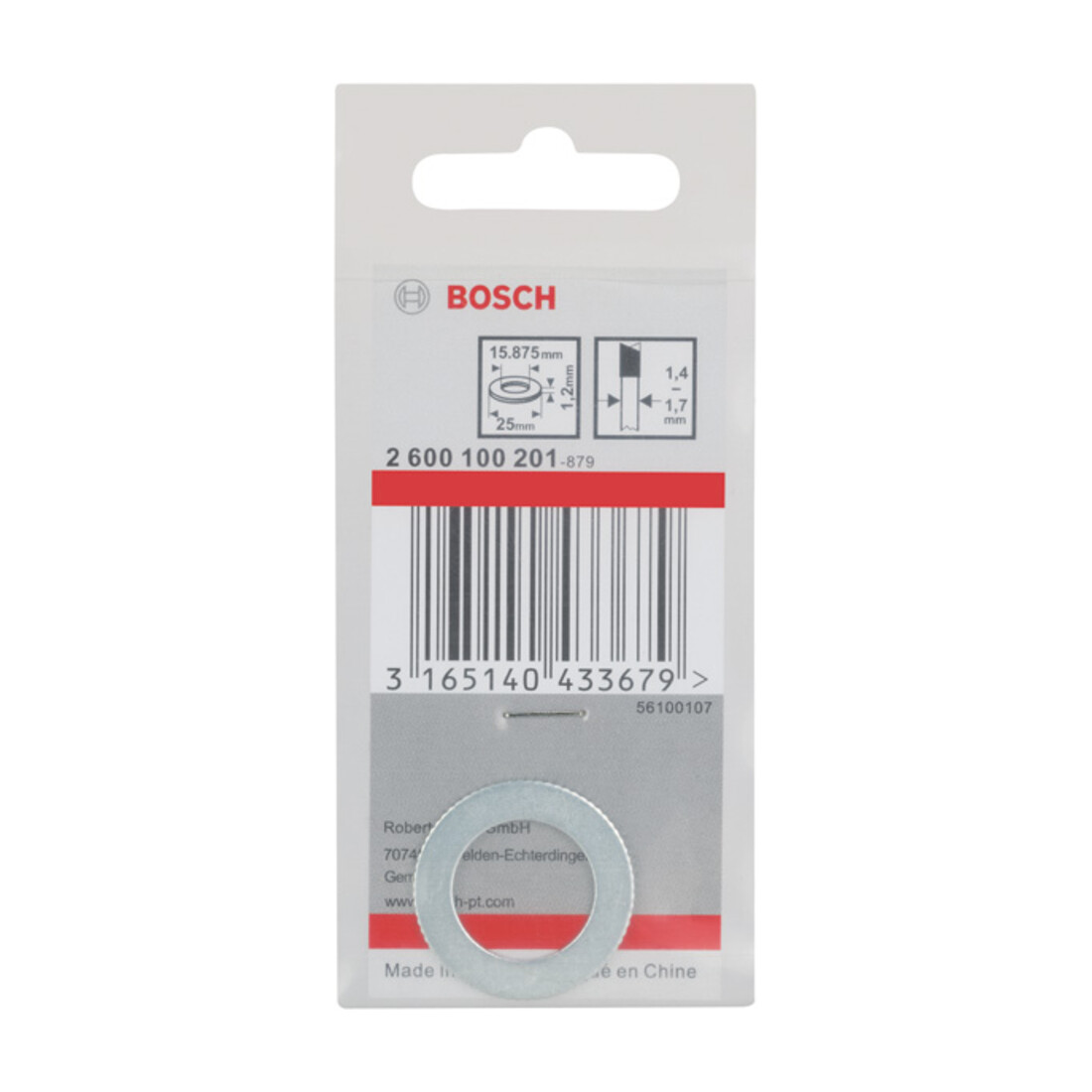 Anneau réducteur Bosch pour lames de scie circulaire 25 x 15.875 x 1,2 mm
